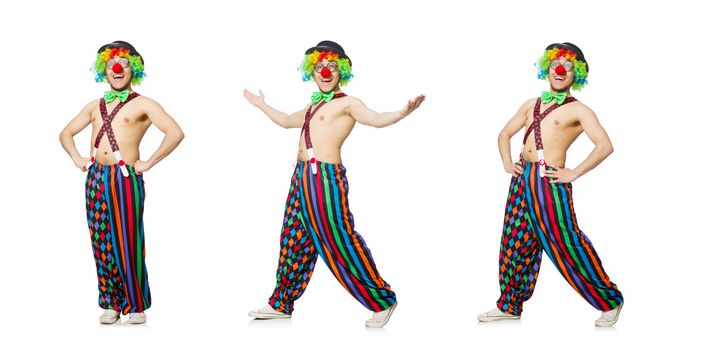 Funny clown isolated on the white background