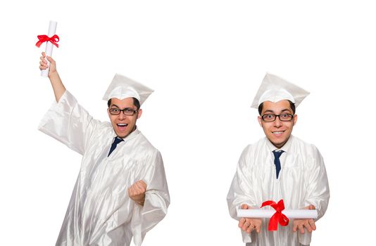 Student isolated on the whie background