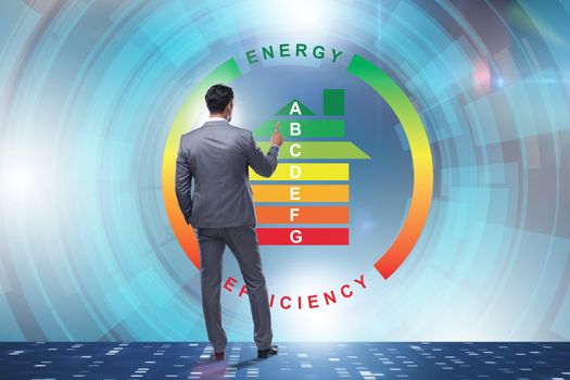 Businessman in energy efficiency concept