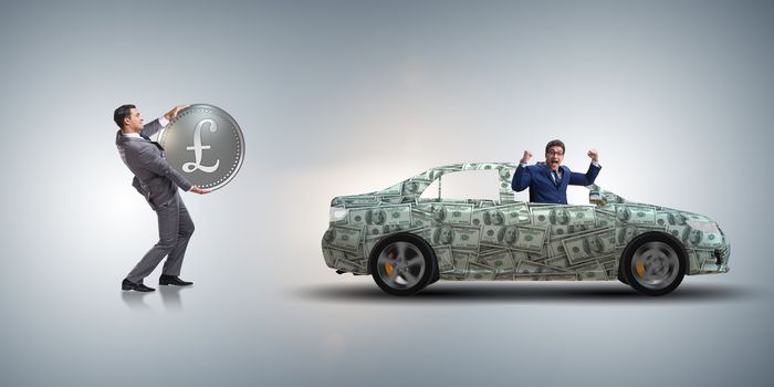 Concept of car purchase on credit terms
