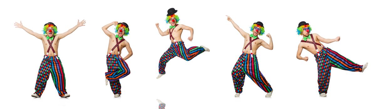 Funny clown isolated on the white background