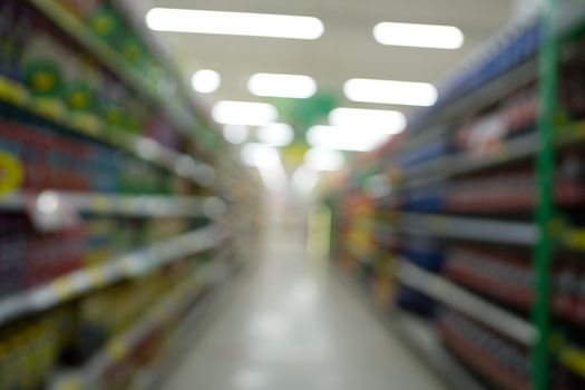 Abstract blur the shelves to divide the consumer in the mall.