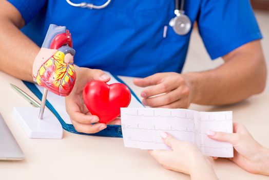Young patient visiting doctor cardiologist 