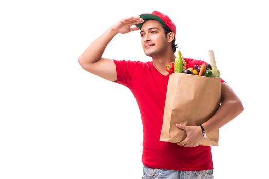 Concept of shopping delivery isolated on white background
