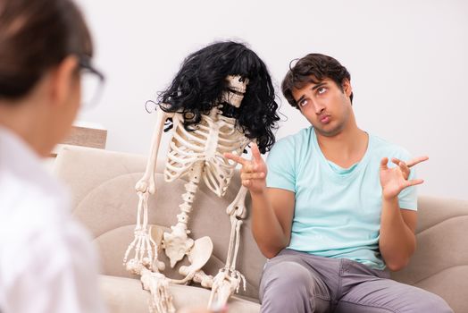 Young patient visiting psychologist for therapy