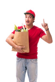Concept of shopping delivery isolated on white background