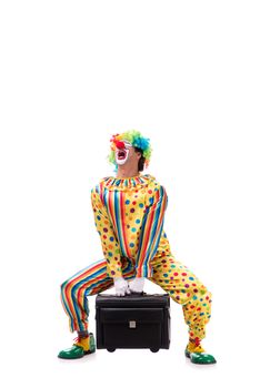 Funny clown isolated on white background