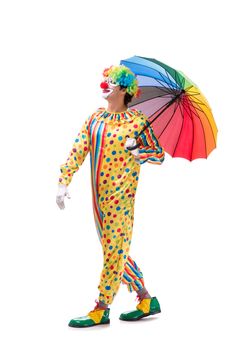 Funny clown isolated on white background
