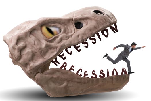 Businessman in crisis and recession concept