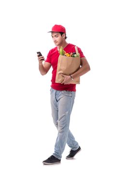 Concept of shopping delivery isolated on white background