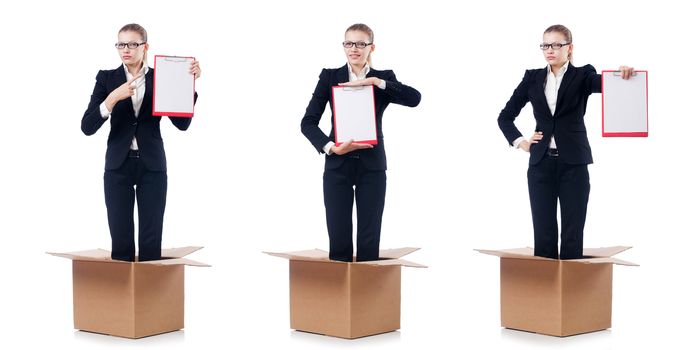 Woman businesswoman isolated on white