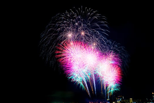 Fireworks in the sky with beautiful of colors.