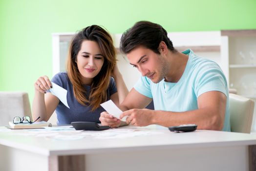 Young family struggling with personal finance