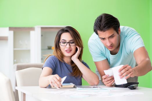 Young family struggling with personal finance