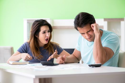 Young family struggling with personal finance