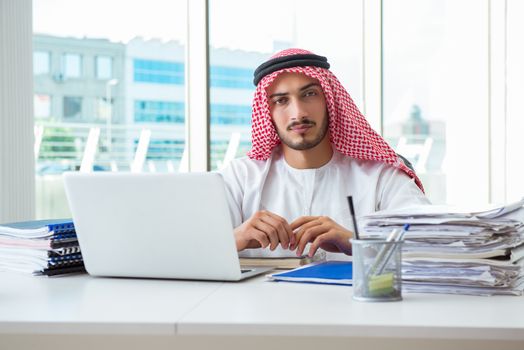 Arab businessman working in the office