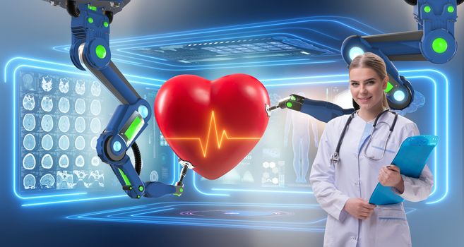 Telemedicine concept with remote monitoring of heart condition