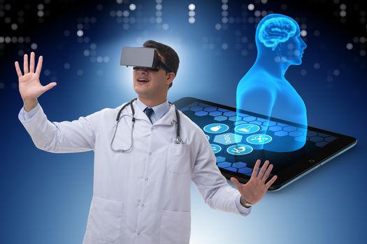 Telehealth concept with doctor doing remote check-up
