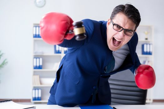 Lawyer working in his office