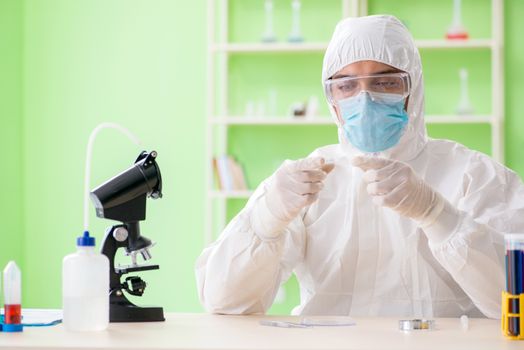Chemist working in the lab on new experiment