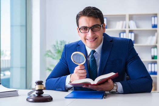 Lawyer working in his office