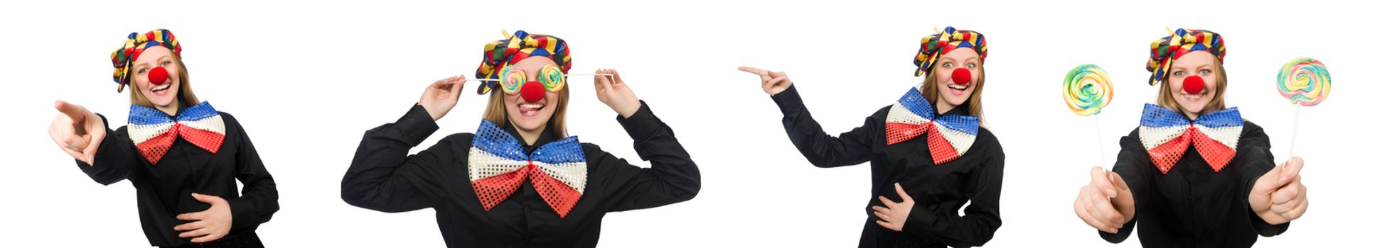 Funny clown isolated on white