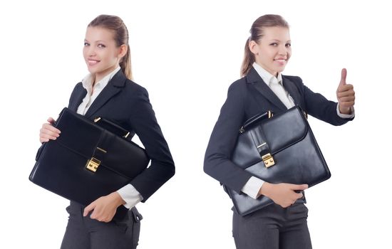 Businesswoman isolated on the white