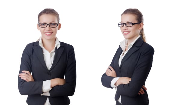 Businesswoman isolated on the white