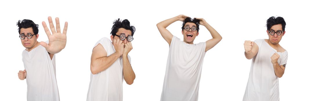 Funny man suffering from mental disorder
