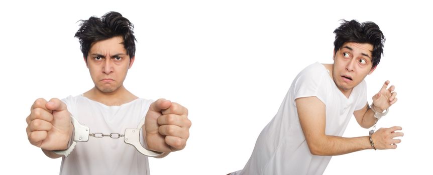 Funny man suffering from mental disorder