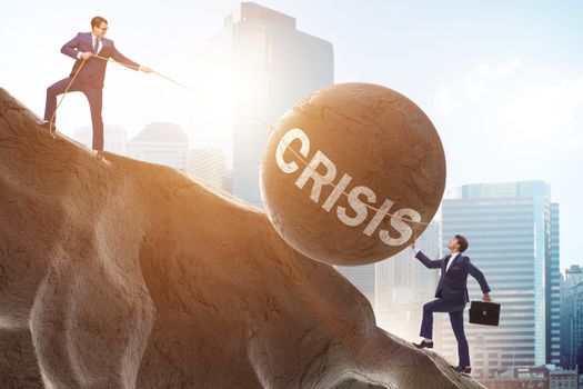 Business concept of crisis and recession