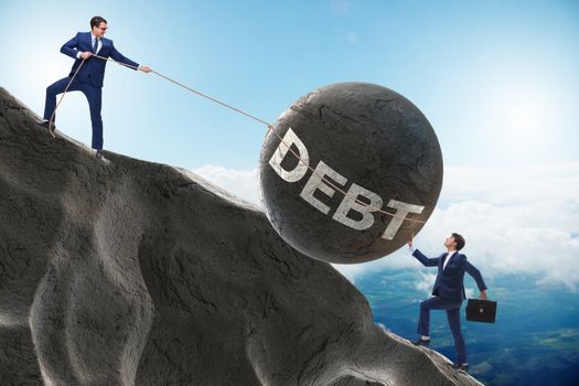 Business concept of debt and borrowing