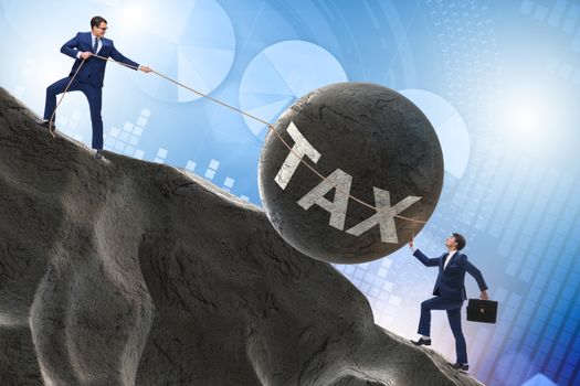 Business concept of tax payments burden