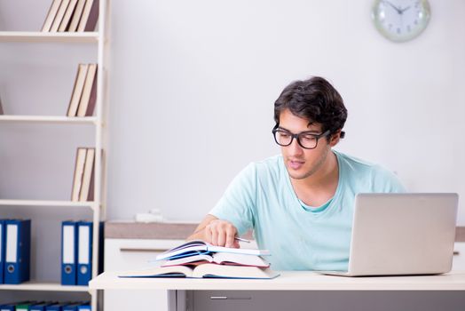 Young student in tele-learning concept