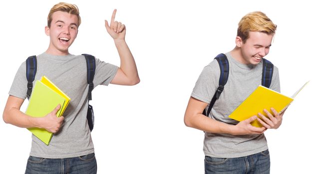 Young student isolated on white background 