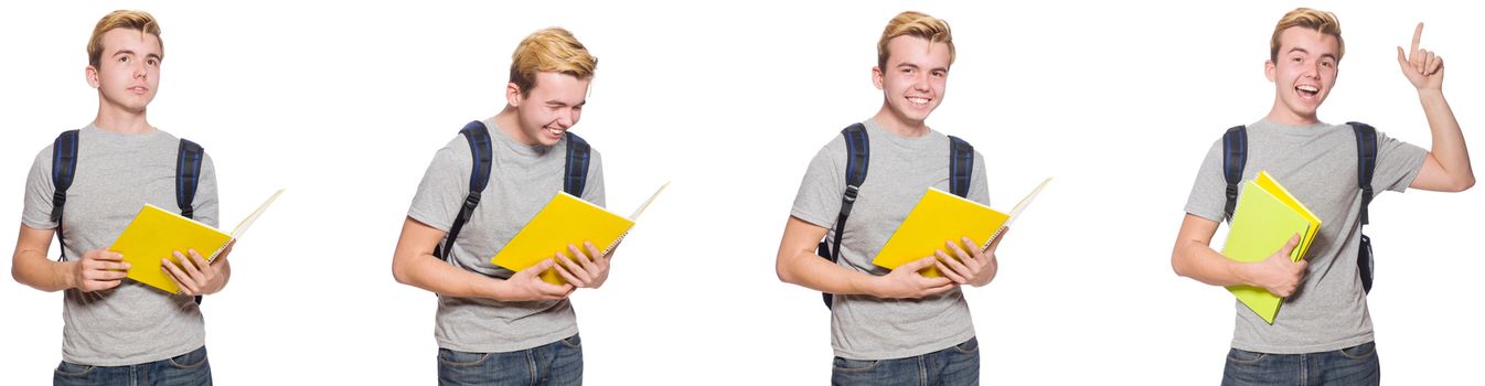 Young student isolated on white background 