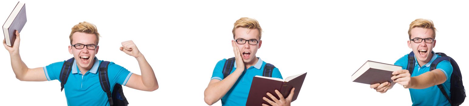 Young student isolated on white background 