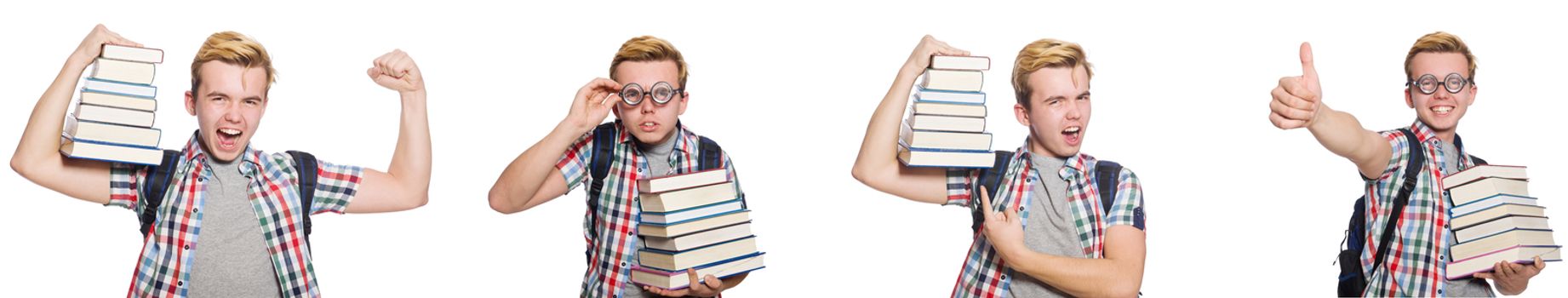 Young student isolated on white background 