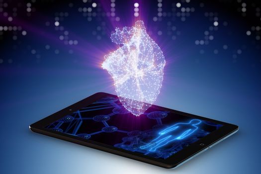 Telemedicine concept with remote monitoring of heart condition