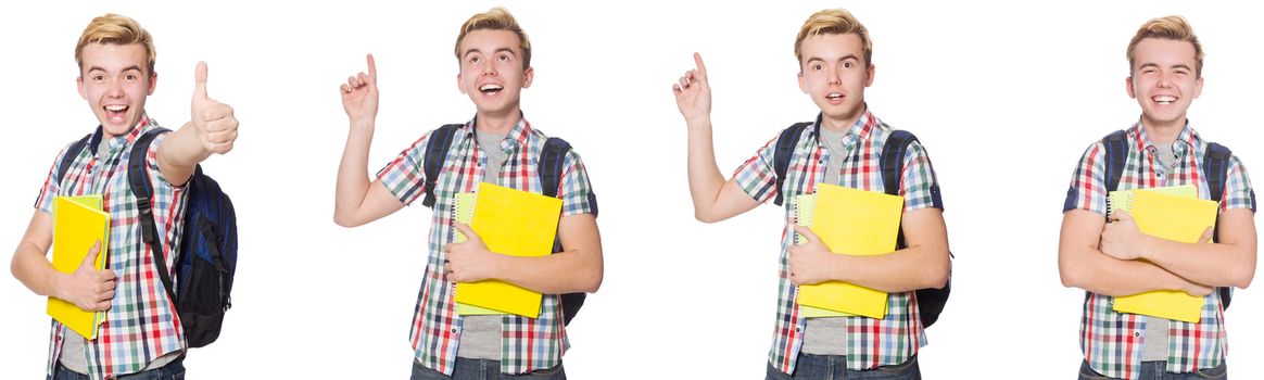 Young student isolated on white background 