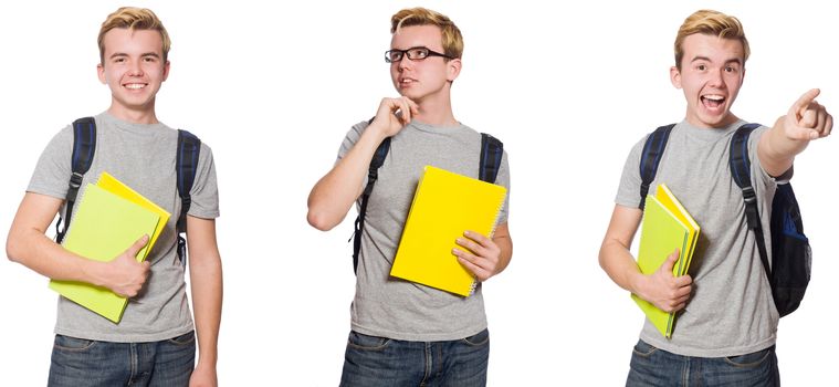 Young student isolated on white background 