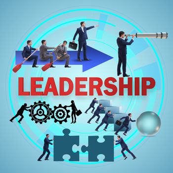 Concept of leadership with many business situations