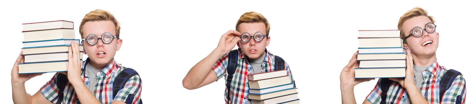 Young student isolated on white background 