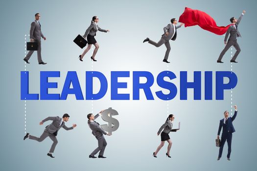 Concept of leadership with many business situations