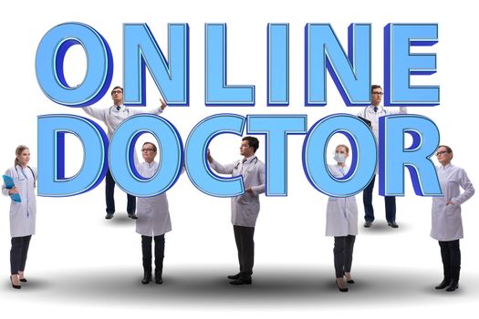 Telehealth concept with doctor doing remote check-up