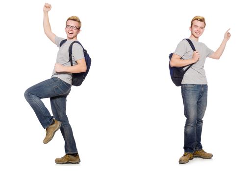 Young student isolated on white background 