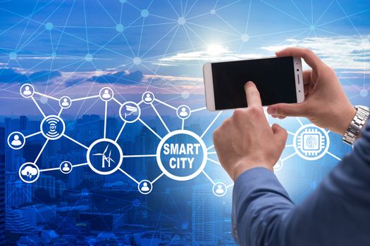 Smart city in innovation concept