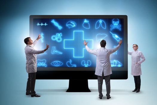 Telehealth concept with doctor doing remote check-up