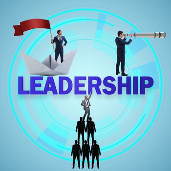 Concept of leadership with many business situations