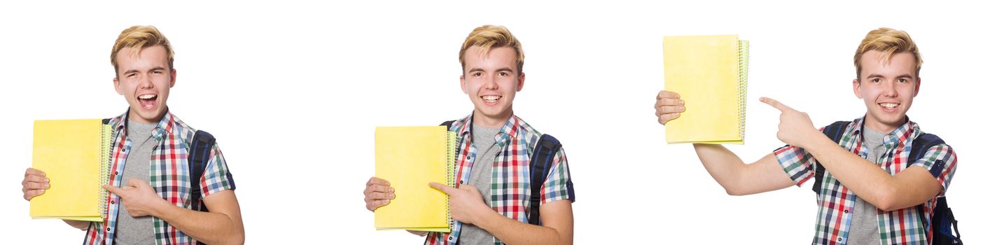 Young student isolated on white background 